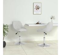 Ziaphsol Lot de 2 chaises à Manger Blanches en Similicuir avec mécanisme de Levage à gaz, Rotation 360 degrés, Design Moderne, Robuste Base en Acier chromé, parfaites pour Cuisine, Salle à Manger