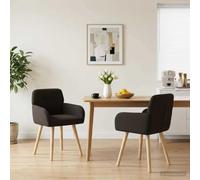 Ziaphsol Lot de 2 chaises de salle à manger noires bou s rembourrées avec accoudoirs, design ergonomique pour cuisine, meubles scandinaves modernes avec structure en métal, confortables, stables
