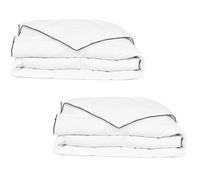 Ziaphsol Lot de 2 couettes d'hiver en duvet - 140 x 200 cm - Blanc - Tissu de housse en microfibre avec plumes de canard et duvet - Lavable jusqu'à 40 °C - Pour chambre à coucher - Confort d'hiver
