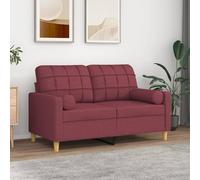 Ziaphsol Lot de 2 coussins décoratifs - Bordeaux - Diamètre : 15 x 50 cm - En tissu - Avec housse amovible - Pour salon, chambre à coucher, canapé, fauteuil, salon