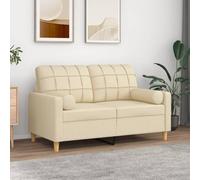 Ziaphsol Lot de 2 coussins décoratifs cylindriques Crème 15 x 50 cm en tissu polyester avec housses amovibles pour salon, chambre à coucher, canapé, lit, fauteuil, salon