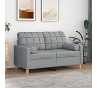 Ziaphsol Lot de 2 coussins décoratifs cylindriques en tissu gris clair Ø 15 x 50 cm avec housse amovible pour salon, chambre à coucher, décoration et confort