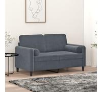 Ziaphsol Lot de 2 coussins décoratifs cylindriques en velours gris foncé - 15 x 50 cm - Housse de coussin amovible avec fermeture éclair - Confort pour salon, chambre à coucher, terrasse, balcon