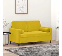 Ziaphsol Lot de 2 coussins décoratifs cylindriques en velours jaune Ø 15 x 50 cm avec housses amovibles pour salon, chambre à coucher, lit, fauteuil, salon