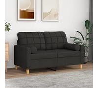 Ziaphsol Lot de 2 coussins décoratifs en tissu noir Ø 15 x 50 cm - Coussins de canapé cylindriques avec housses amovibles pour salon, chambre à coucher, lit, fauteuil, salon - Soutien décoratif