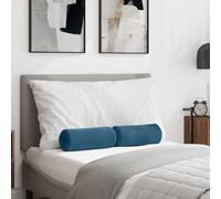 Ziaphsol Lot de 2 coussins traversins bleus en velours côtelé - 15 x 15 x 40 cm - Housses amovibles - Rembourrage en polyester pour intérieur - Coussins d'assise et coussins de sol pour salon, ESS et