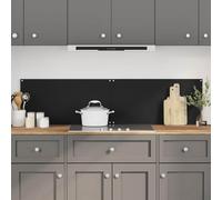 Ziaphsol Lot de 2 crédences de cuisine noires - 80 x 40 cm - Verre trempé de 6 mm d'épaisseur - Résistant à la chaleur - Protection contre les éclaboussures - Nettoyage facile avec accessoires