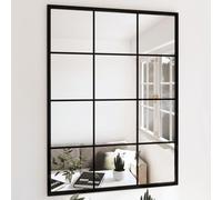 Ziaphsol Lot de 2 miroirs muraux noirs - 80 x 60 cm - En métal et verre - Avec crochets de fixation - Pour couloir, vestiaire, chambre à coucher, salon