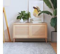 Ziaphsol Lot de 2 portes de placard en pin massif avec design à lamelles, 39,5 x 49,4 cm, pour porte de meubles, armoire de cuisine et armoire de salle de bain, circulation de l'air