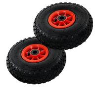 Ziaphsol Lot de 2 roues de diable en caoutchouc 3,00-4 245 x 82, pneus pneumatiques avec jante en plastique, roulement de 20 mm, 100 kg par roue pour chariot, atelier, entrepôt et montage