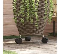 Ziaphsol Lot de 2 supports de plantes avec roulettes en verre trempé, 28 cm, rond, 5 mm d'épaisseur, rotatif à 360° avec frein, pour balcon, terrasse, salon, véranda, présentation stable pour pots