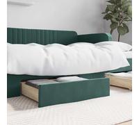Ziaphsol Lot de 2 tiroirs de lit - Vert foncé - En bois et velours - 67 x 50 x 16 cm - Tiroir extensible pour espace de rangement dans la chambre à coucher