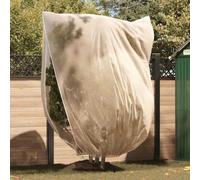 Ziaphsol Lot de 3 protections hivernales pour plantes, beige, 2,4 x 2 m, housse en non-tissé avec fermeture éclair et cordon de serrage pour jardin, terrasse, plantes extérieures, protection contre le