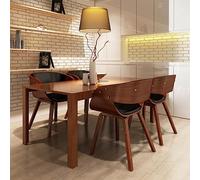 Ziaphsol Lot de 4 chaises de salle à manger en bois de buyer marron avec revêtement en cuir synthétique, design moderne, chaises de cuisine et salle à manger stables, hauteur d'assise confortable et