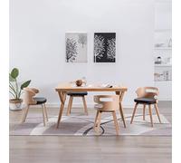 Ziaphsol Lot de 4 chaises de Salle à Manger Noires en Bois courbé et Similicuir, Design Contemporain, Confort Ergonomique, parfaites pour Cuisine, Salon ou Espace Moderne, Robuste et élégant