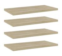Ziaphsol Lot de 4 étagères en chêne Sonoma - 40 x 20 x 1,5 cm - En bois - Convient pour système d'étagère, étagère murale, étagère sur pied, bibliothèque, modulaire extensible pour espace de rangement
