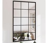 Ziaphsol Lot de 4 miroirs muraux noirs 100 x 60 cm en métal pour salle de bain, chambre à coucher, salon, couloir, coiffeuse et couloir avec verre de 3 mm et crochets de fixation