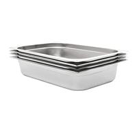 Ziaphsol Lot de 4 récipients gastronorm GN 1/1 100 mm en acier inoxydable 14 l empilable pour maintien au chaud, buffet, restauration