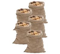 Ziaphsol Lot de 5 sacs en jute 60 x 105 cm en 100 % jute 220 g/m², robustes pour le rangement, le transport et la protection des plantes, pliables pour la maison, le jardin et la décoration rustique