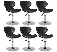 Ziaphsol Lot de 6 chaises à Manger Noires en Similicuir avec mécanisme de Levage réglable et pivotement à 360 degrés pour Salle à Manger, Cuisine, Salon ou comptoir, Design Moderne et Haute Confort