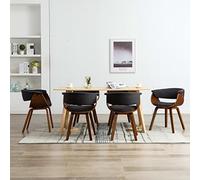 Ziaphsol Lot de 6 chaises de salle à manger grises en bois de buyer et tissu rembourré, 59,5 x 51 x 72 cm, design moderne pour cuisine et salle à manger, grand confort d'assise et pieds en bois