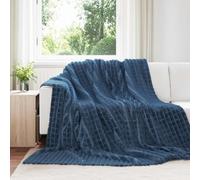 Ziaphsol Lot de 6 couvertures en polaire bleu marine 270 x 240 cm comme jeté de canapé, couette et couverture douillette pour chambre à coucher et salon en automne et au printemps
