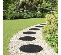 Ziaphsol Lot de 6 marchepieds en caoutchouc - Noir - Diamètre : 45 x 1,8 cm - Antidérapant - Pour allée de jardin, terrasse, cour, balcon, revêtement de sol extérieur