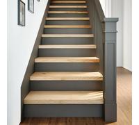 Ziaphsol Marches d'escalier en Bois de chêne Massif Non traité 80x30x2cm pour intérieur extérieur Maison Jardin Couloir Rampe, Protection antidérapante, Bande sécurité, Usage Durable et esthétique