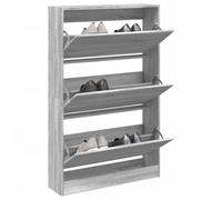 Ziaphsol Meuble à Chaussures Sonoma Gris 80x21x125,5cm Bois d'ingénierie Rangement organisé Armoire penderie pour entrée Couloir vestiaire Maison