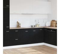 Ziaphsol Meuble bas pour évier en chêne noir - 80 x 46 x 81,5 cm - En bois avec espace de rangement - Portes - Autonome - Meuble de cuisine - Rangement multi-usages - Organiseur - Plan de travail