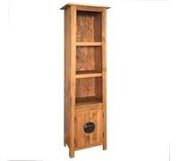 Ziaphsol Meuble de Salle de Bain en Bois de pin Massif avec Armoire Suspendue Double Porte et étagères Vintage 48x32x170cm pour Rangement Compact et Design Moderne
