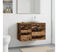 Ziaphsol Meuble de Salle de Bain in-Between Chêne Artisanal avec 2 tiroirs en Bois d'ingénierie, Rangement Moderne pour Salle de Bain, Meuble lavabo, Armoire, Placard