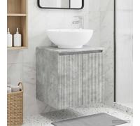 Ziaphsol Meuble de salle de bain mural, gris béton, matériau en bois, 49,5 x 44,5 x 65 cm, avec lavabo, espace de rangement, portes à charnière à 90 degrés pour salle de bain peu encombrant