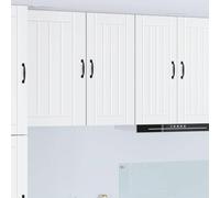 Ziaphsol Meuble Mural Lucca Blanc 40 x 31 x 80 cm en Bois d'ingénierie pour Cuisine Moderne avec Porte et étagères, idéal pour Rangement, Vaisselle, Micro-Ondes, Salle à Manger ou Salon
