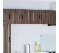 Ziaphsol Meuble Mural Porto 2 pièces en Bois d'ingénierie Brun Clair pour Cuisine Moderne, Rangement Pratique avec 4 étagères et Portes, idéal pour Vaisselle, épices, Micro-Ondes et Plus