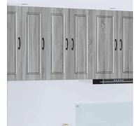 Ziaphsol Meuble Mural Porto 2 pièces en Bois Gris Sonoma pour Cuisine Moderne Rangement étagère Porte Vaisselle Micro-Ondes