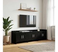 Ziaphsol Meuble TV - 168 x 33 x 47 cm - En chêne noir - Console multimédia pour salon - Buffet avec espace de rangement - Gestion des câbles - Rack HiFi durable - Montage facile