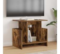 Ziaphsol Meuble TV 50 x 35 x 45 cm en bois de chêne fumé pour salon moderne avec beaucoup d'espace de rangement, gestion des câbles et design élégant, idéal pour le home cinéma et la console
