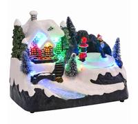 Ziaphsol Mini village de Noël en plastique, modèle multicolore de style maison de campagne, 16 x 11,5 x 13 cm, pour table, étagère, cheminée, décoration