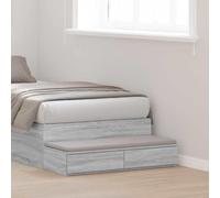 Ziaphsol Minimalist Bed Drawer Unit in Sonoma Grey 90 x 36.5 x 16.5 cm with 2 Storage Drawers for Bedroom Lounge Or Nightstand Use