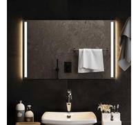 Ziaphsol Miroir de salle de bain LED 80 x 50 cm en verre IP65 avec USB pour éclairage de miroir cosmétique dans la salle de bain, montage mural avec crochet, alimentation via USB 5 V