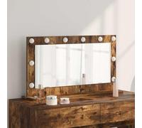 Ziaphsol Miroir de vanité rectangulaire en Bois de chêne fumé avec éclairage LED Blanc Chaud 80 x 45 x 18 cm, Design Moderne pour Chambre Salle de Bain ou entrée, Alimentation USB écoénergétique