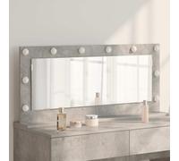 Ziaphsol Miroir de vanité Rectangulaire Gris béton 100 x 45 x 18 cm avec éclairage LED Blanc Chaud pour Chambre Salle de Bain Salon décoration Moderne et Pratique