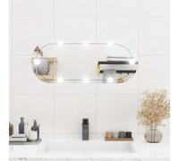 Ziaphsol Miroir mural avec éclairage LED, 30 x 70 cm, ovale, en verre, pour salle de bain, chambre à coucher, couloir, port USB, lumière vive