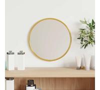 Ziaphsol Miroir mural doré rond Ø 20 cm avec cadre en PVC panneau en verre de 4 mm pour couloir, garde-robe, salle de bain et chambre à coucher pour un miroir clair