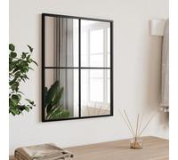 Ziaphsol Miroir mural noir 40 x 50 cm en fer avec verre, miroir décoratif rectangulaire pour salle de bain, couloir, chambre et salon, montage mural vertical ou horizontal