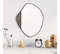 Ziaphsol Miroir mural noir 50 x 40 cm en verre et PVC de 4 mm d'épaisseur, miroir décoratif pour salle de bain, couloir, chambre à coucher, salon, vestiaire, montage mural pour une réflexion claire