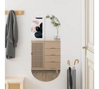 Ziaphsol Miroir mural ovale en verre 35 x 80 cm, 4 mm, montage mural avec clips pour couloir, chambre à coucher, salle de bain, miroir décoratif pour maquillage et vestiaire, réflexion claire