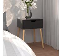 Ziaphsol "Modern Black Glossy Nightstand 40x40x56 cm Wooden Engineering Bedside Table with Drawer for Bedroom Living Room and Office Decor