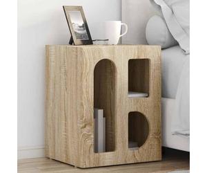 Ziaphsol Modern Elst Oak Sonoma Nightstand Set with 6 Shelves for Bedroom Small Spaces Durable Wood Engineering Compact Storage for Bedside Lamp Alarm Clock and Personal Items
